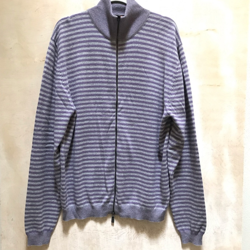 Etro Milano Zip Up Sweater Stripe Cashmere 100%